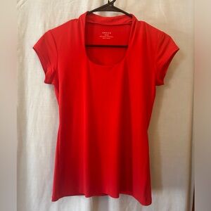 Red Cap-sleeve blouse